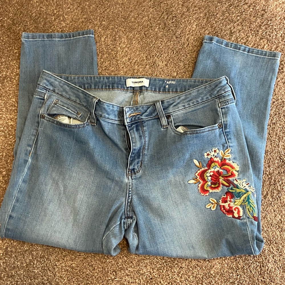 Women's Sonoma Embroidered Jean Capris